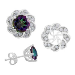 **CLOSET CLEAROUT** 
Savvy Cie Sterling Silver Topaz Convertible Stud Earrings